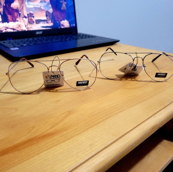 Aviator BlueLight Glasses Gold/Brown - Picture 1 of 3